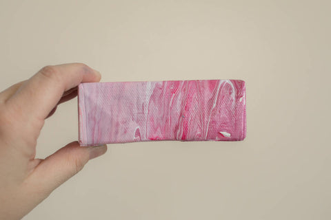 Small Pink Agate Painting - 4x4 Abstract Art - april bern art & photography