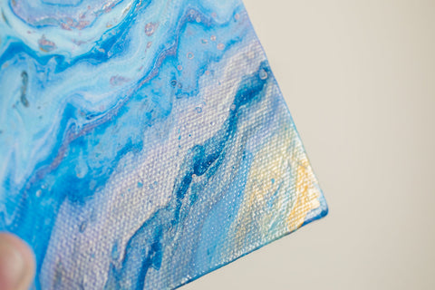 Small Blue and Purple Agate Painting - 4x4 Abstract Art - april bern art & photography