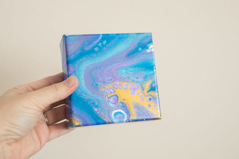 Purple Nebula Painting - 4x4 Abstract Art - april bern art & photography
