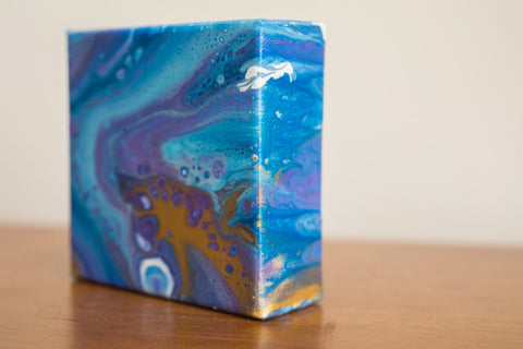 Purple Nebula Painting - 4x4 Abstract Art - april bern art & photography
