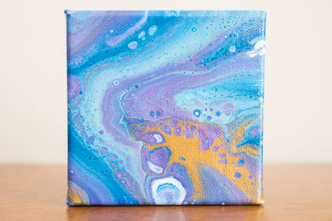 Purple Nebula Painting - 4x4 Abstract Art - april bern art & photography