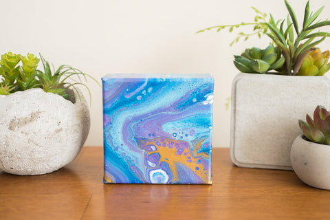 Purple Nebula Painting - 4x4 Abstract Art - april bern art & photography