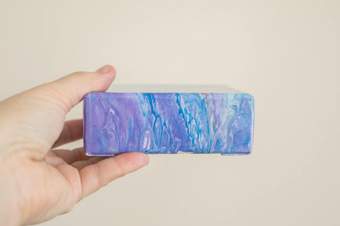 Purple and Blue Abstract Painting - 4x4 Abstract Art - april bern art & photography