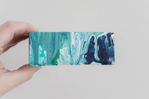 Mini Green Abstract Painting - 4x4 Abstract Art - april bern art & photography