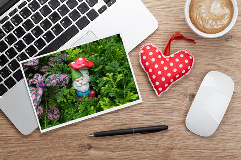 Garden Gnome Blank Greeting Card - april bern art & photography
