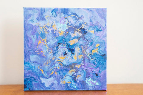 Purple Clouds Abstract Art - 12x12 Acrylic Painting - april bern art & photography
