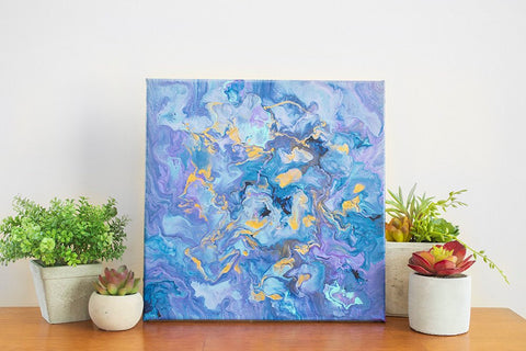 Purple Clouds Abstract Art - 12x12 Acrylic Painting - april bern art & photography