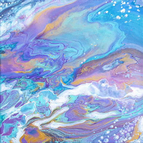Colorful Galaxy Abstract Art - 12x12 Acrylic Painting - april bern art & photography