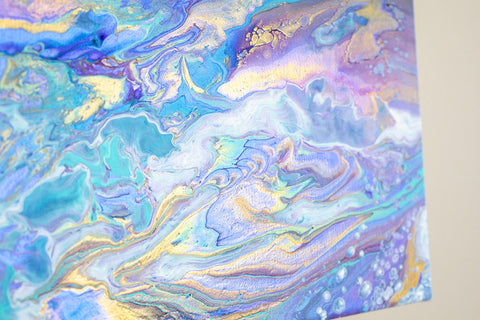 Colorful Galaxy Abstract Art - 12x12 Acrylic Painting - april bern art & photography