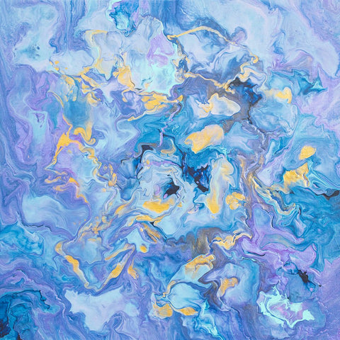 Purple Clouds Abstract Art - 12x12 Acrylic Painting - april bern art & photography