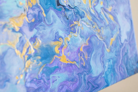 Purple Clouds Abstract Art - 12x12 Acrylic Painting - april bern art & photography