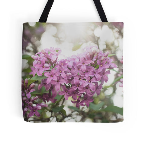 Lilac Floral Canvas Tote Bag - april bern art & photography