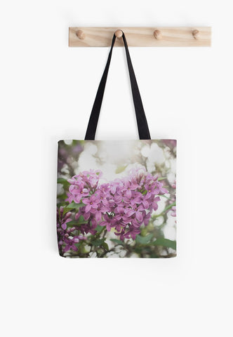 Lilac Floral Canvas Tote Bag - april bern art & photography