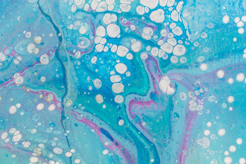 Blue Ocean Abstract Art - 12x12 Acrylic Painting - april bern art & photography