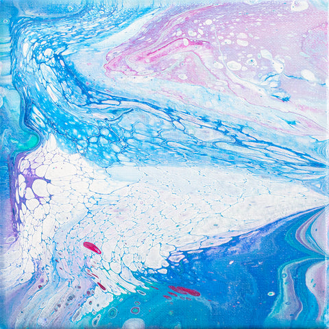 Arctic Ocean Abstract Art - 8x8 Acrylic Painting - april bern art & photography