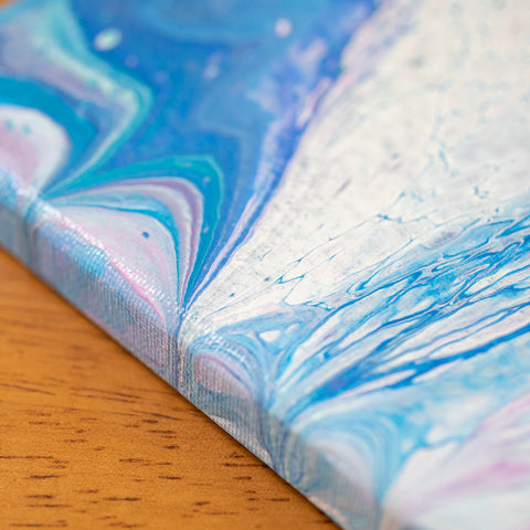 Arctic Ocean Abstract Art - 8x8 Acrylic Painting - april bern art & photography