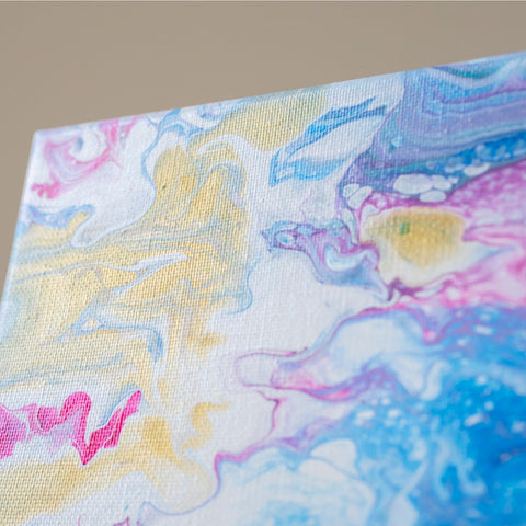 Tropical Waters Abstract Art - 8x8 Acrylic Painting - april bern art & photography