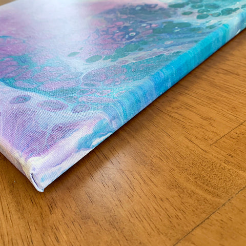 Crashing Waves Abstract Art - 12x12 Acrylic Painting - april bern photography