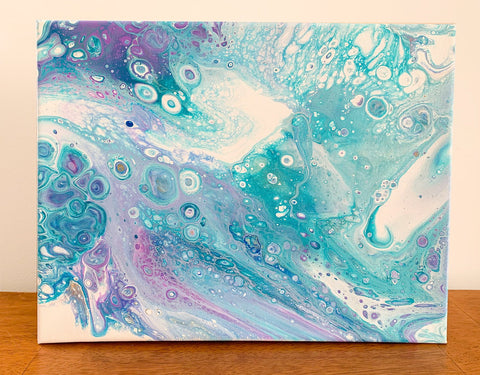 Saltwater Blue Abstract Painting - 11x14 Abstract Art - april bern photography