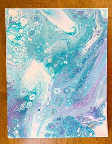 Saltwater Blue Abstract Painting - 11x14 Abstract Art - april bern photography