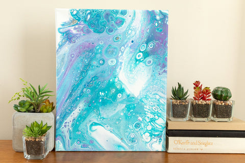 Saltwater Blue Abstract Painting - 11x14 Abstract Art - april bern photography