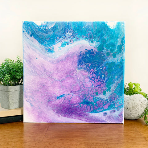 Crashing Waves Abstract Art - 12x12 Acrylic Painting