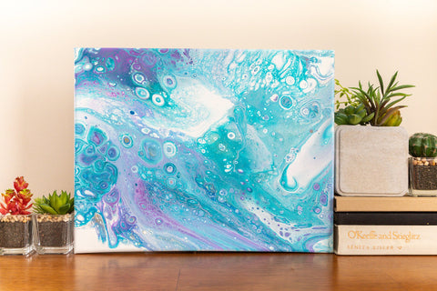 Saltwater Blue Abstract Painting - 11x14 Abstract Art - april bern photography