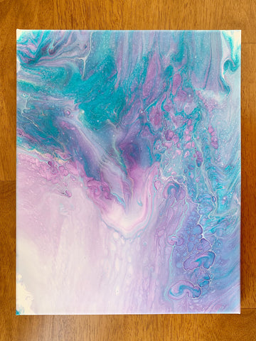 Purple and Blue Abstract - 11x14 Abstract Painting - april bern photography
