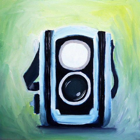 Vintage Kodak Duaflex II Original Oil Painting 8"x8"