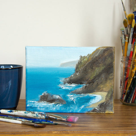 Monterey Coast Original Oil painting on Canvas 5"x7"