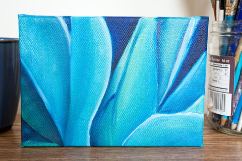 Blue Agave Original Oil Painting 5x7 - april bern art & photography