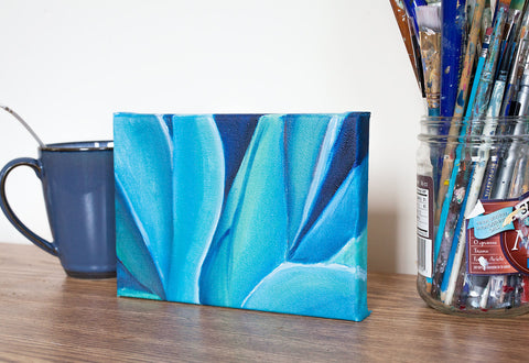 Blue Agave Original Oil Painting 5x7 - april bern art & photography