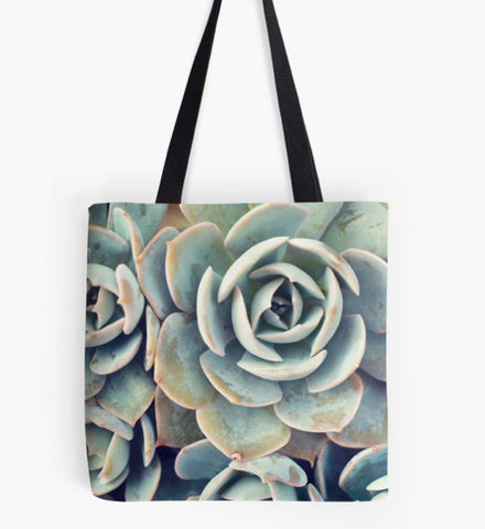 Ready to Ship - 16x16 Succulent Canvas Tote Bag - april bern art & photography