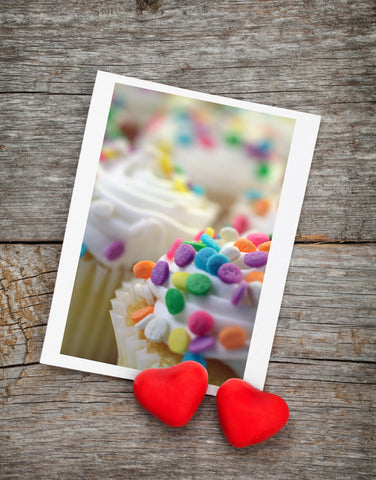 Cupcake Photo Notecards-Set of 5 Blank Cupcake Greeting Cards - april bern art & photography