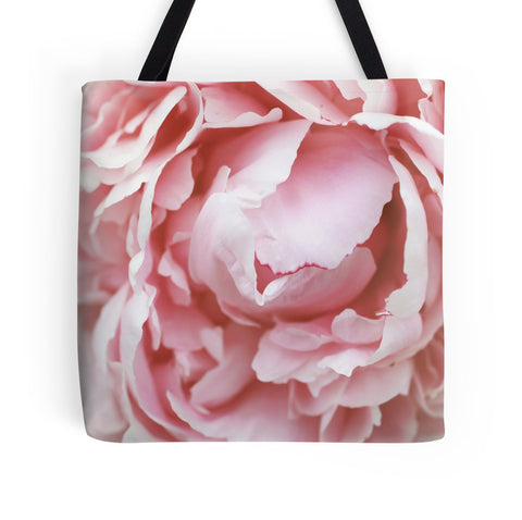 Ready to Ship - 16x16 Pink Peony Photo Canvas Tote Bag - april bern art & photography