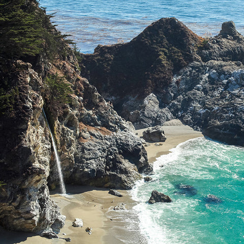 Big Sur Waterfall - California Coast Art Print