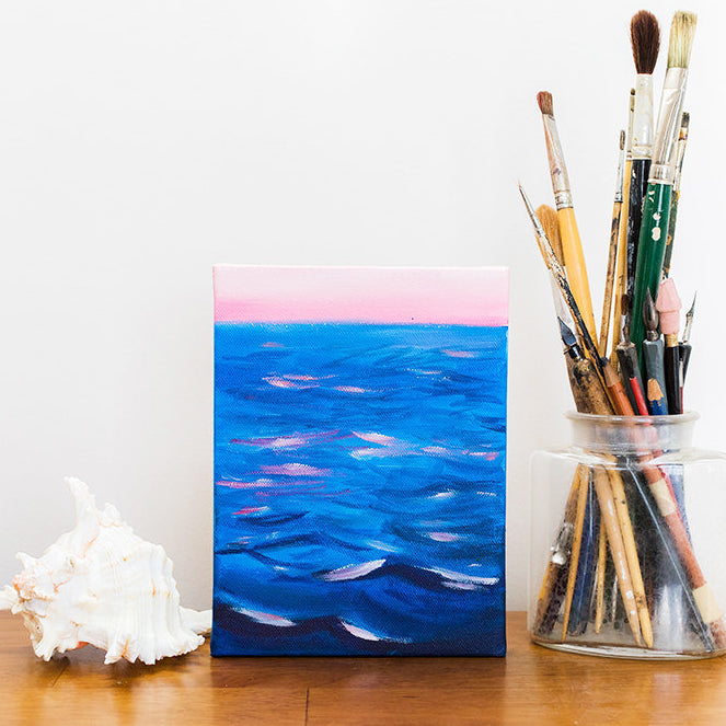 Lake Michigan Sunrise Painting - Original Oil Painting - april bern art & photography