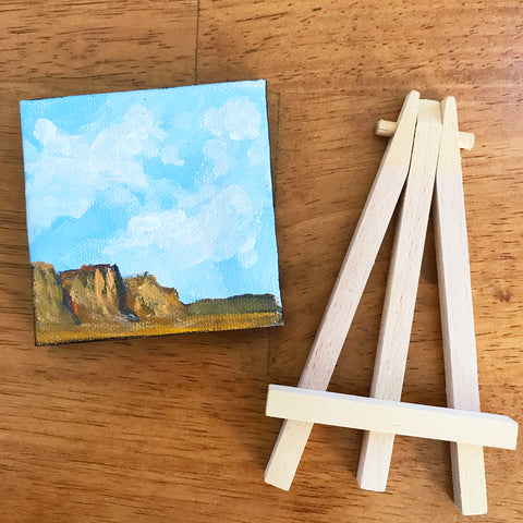 Southwest Landscape Original Acrylic Painting - 3x3 Tiny Art - april bern photography