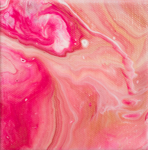 Mini Pink Abstract Painting - 4x4 Pink Abstract Art - april bern art & photography