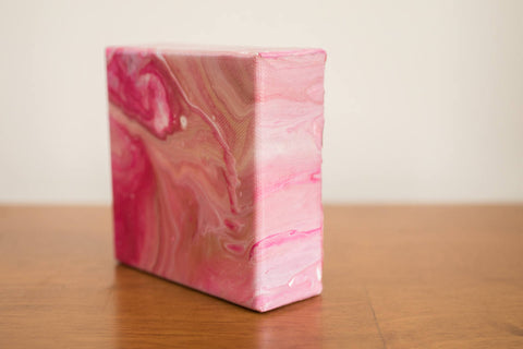 Mini Pink Abstract Painting - 4x4 Pink Abstract Art - april bern art & photography