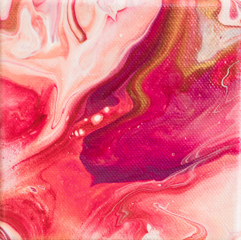 Small Pink Abstract Painting - 4x4 Pink Abstract Art - april bern art & photography