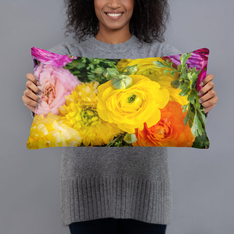 Bold and Bright Ranunculus Decorative Throw Pillow - april bern photography