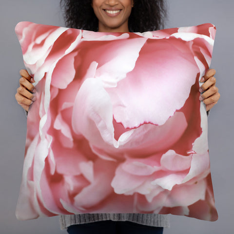 Pink Peony Throw Pillow - april bern photography
