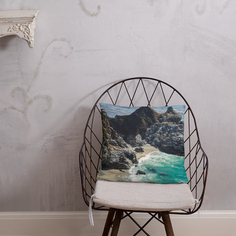 Big Sur Waterfall Decorative Throw Pillow - april bern photography