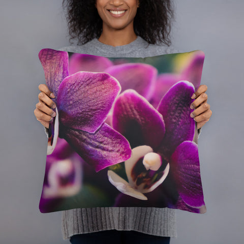 Orchid Throw Pillow - april bern photography