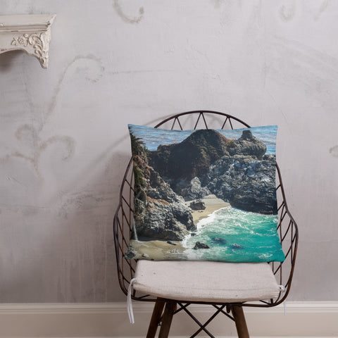 Big Sur Waterfall Decorative Throw Pillow