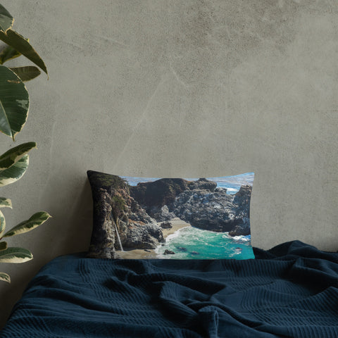 Big Sur Waterfall Decorative Throw Pillow - april bern photography