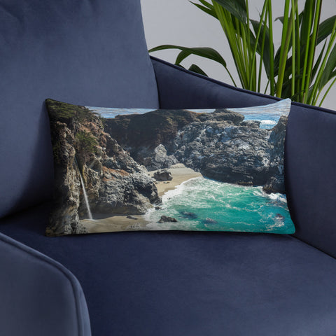 Big Sur Waterfall Decorative Throw Pillow - april bern photography