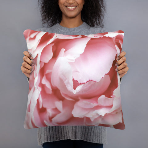 Pink Peony Throw Pillow - april bern photography