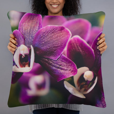 Orchid Throw Pillow - april bern photography